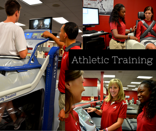 Picture of students working as athletic trainers